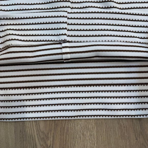 Vintage David Crystal Knit Dress‎ Gold Button Striped Short Sleeve Size Small? - Picture 7 of 9